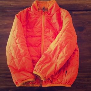 Orange REI puffer jacket